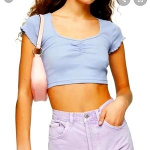 Topshop lettuce edge ruched crop top size 4.,8,10,13.